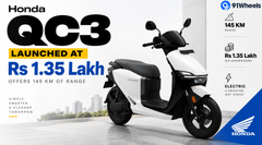 Honda QC3 Launched At Rs 1.35 Lakh, Offers 145 Km of Range